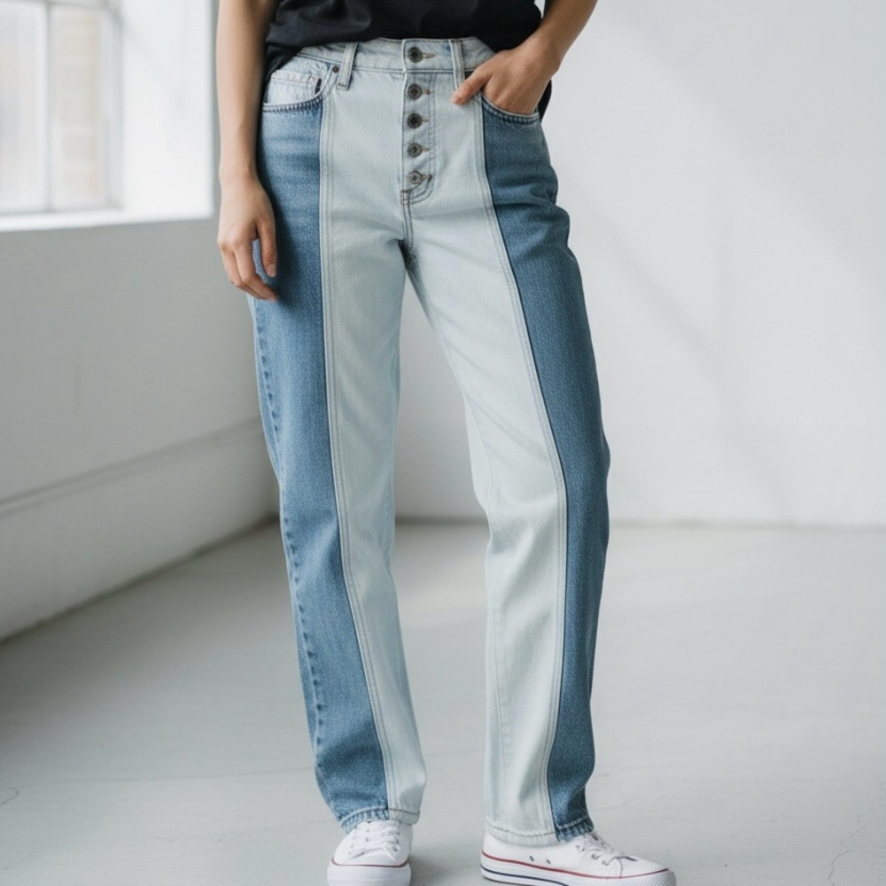 PacSun Dual Blue Straight Leg Jeans Size 1/25”